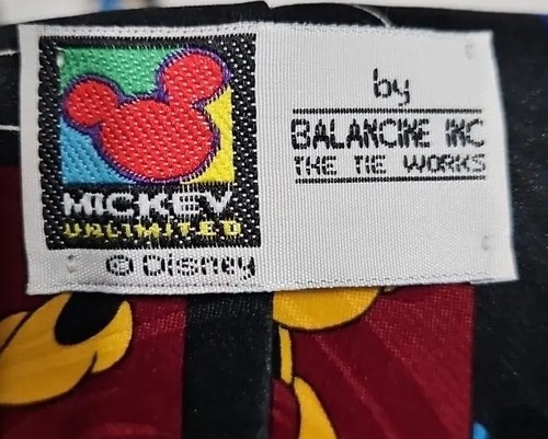 Balancine Inc Disney Unlimited Vintage Neck Tie Polyester Mickey Goofy Pluto - Picture 3 of 3