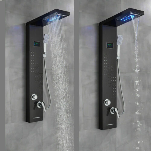 LED Duschpaneel Turmsystem Regen&Wasserfall Massage Körperstrahl mit Handbrause - Bild 77 von 175