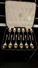 Weir & Sons Dublin Silver spoons (12) Boxed