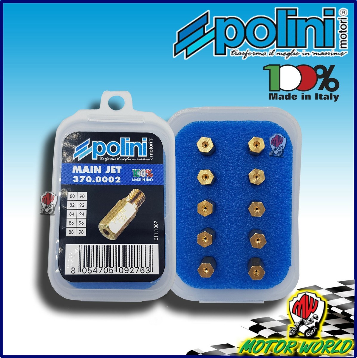 GICLEUR MAX KEIHIN-PWK 80 (COMMANDE MIN. 5 PCS) POLINI - 370.1080 - Vespa  Piaggio Ricambi