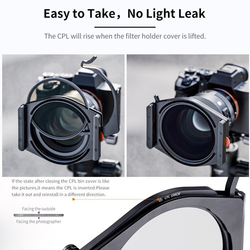 Kit de sistema de soporte de filtros cuadrados K&F Concept X PRO CPL + filtro cuadrado GND8 + ND1000 - Imagen 2 de 9