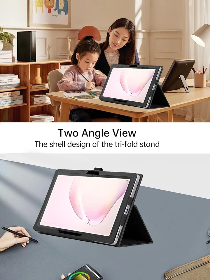 Case for Samsung Galaxy Tab A9+/A8/A7/S9 FE/S8/S6 Lite PU Leather folding Stand - Image 3 of 4