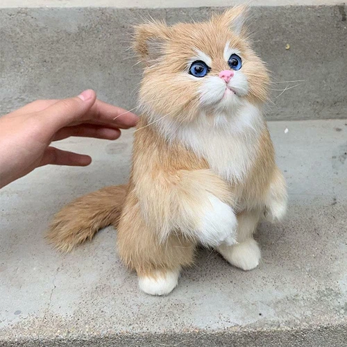 1PC Lifelike Fake Cat Plush Toy Simulation Stuffed Animal Fluffy Doll For Kids - Bild 6 von 6