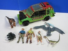 vintage JURASSIC PARK JP DINO ACTION FIGURE kenner JUNGLE EXPLORER JEEP bundle