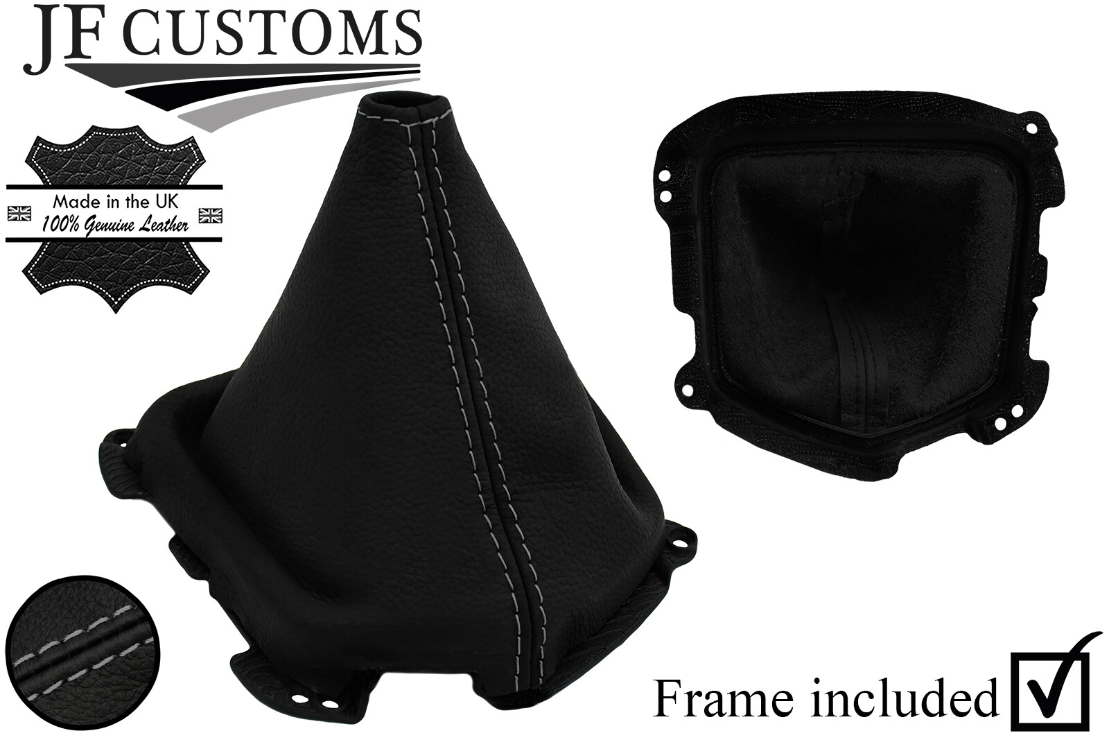 Szary obwód szwu Skórzany Gaiter + plastikowa rama do Ssangyong Tivoli 15-21 Darmowa wysyłka, obfite