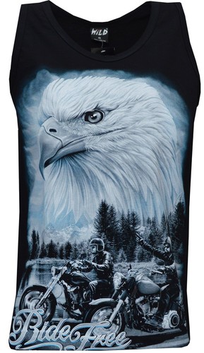 Chaleco Eagle Camiseta sin mangas American Bald Eagle Ride Free Bikers Live to Ride by Wild - Imagen 2 de 3