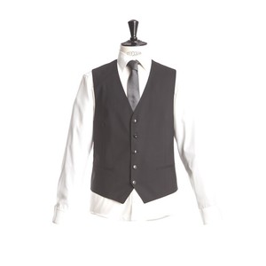 taglio Amf Vest Nero Fit vita Terzo Tailored Lana a Barutti Uni con UwnxzREq