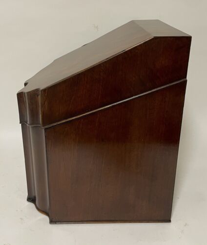 Antique Georgian Mahogany Serpentine Fitted Knife Cutlery Box Stationery Letter - Picture 3 of 18