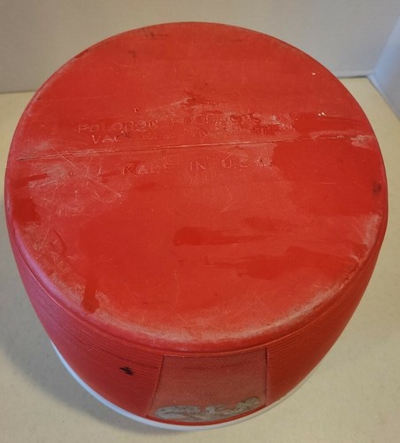 Vintage Poloron Alpine Insulated Plastic Gallon Picnic Jug Hot Cold Red White - Picture 7 of 12
