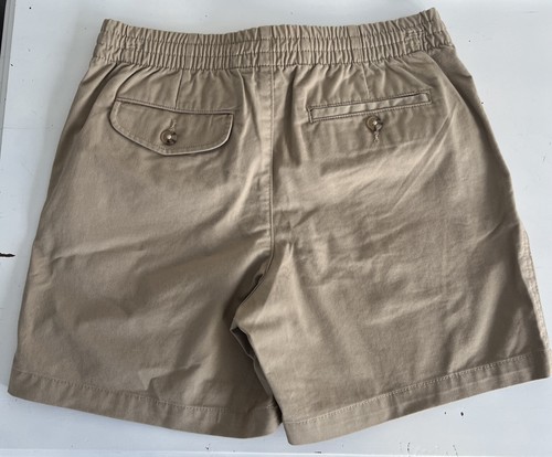 Polo Ralph Lauren Logo Tan Khaki Boys Shorts School Sz 12 Zipper Drawstring NWT - Picture 5 of 7