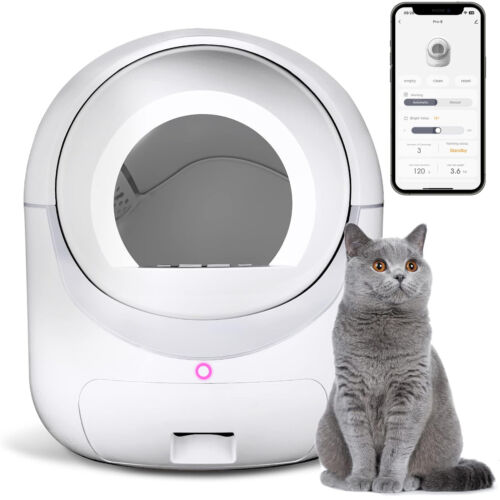 Large Smart Cat Litter Box Automatic Self-Cleaning Kitty Toilet App Control AU - Picture 9 of 12