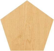 Pentagon Laser Cut Out Wood Shape Craft Supply - Woodcraft Cutout