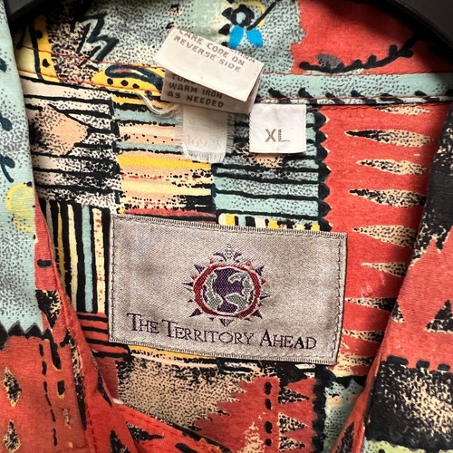 The Territory Ahead Floral Paisley Abstract Short Sleeve Multicolor Shirt XL VTG - Picture 6 of 7