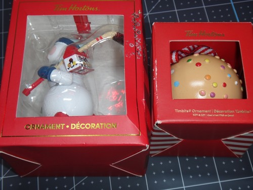Tim Hortons Timbits Snowman & ball Ornament LOT OF 2 - Picture 2 of 3