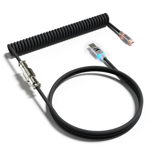 ATTACK SHARK C01 Ultra Custom Coiled USB C to A Cable for Mechanical Keyboard - Picture 24 of 31