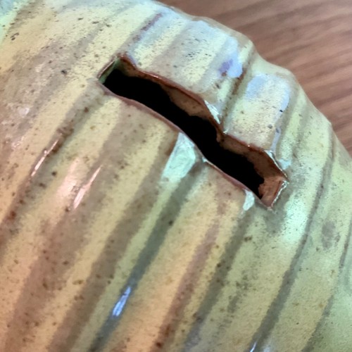 VINTAGE MCM Scultura Paul Marshall anni '70 ceramica cane banca - Giappone ~ 3 1/2 altezza - Foto 5 di 24