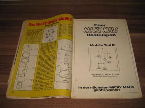 Mickey Mouse 1975 No. 41 Handcraft Inset Mobile +1.FCK Ehapa Vintage Comic Book - Picture 7 of 12