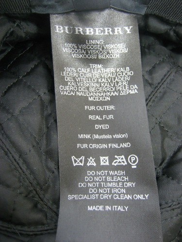 ¡OFERTA! - $1,695 RUNWAY Burberry Prorsum MINK Piel de becerro S Gorra Sombrero Hombres Mujeres - Imagen 9 de 10
