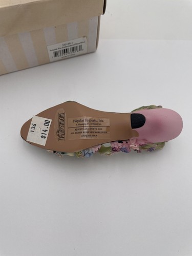 Vintage Nostalgie If The Shoe Fits Floral Embellished Shoe Decor Figur Boxed - Bild 5 von 8