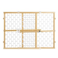Toddleroo North States Quick-Fit Oval Mesh Wooden Baby Gate Pressure Mounted 26.