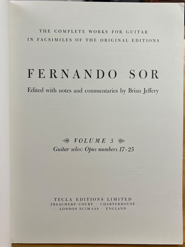 Fernando Sor - The Complete Works for Guitar Facsimiles of the Original Editions - Picture 7 of 19