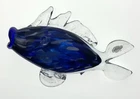 Blenko Handmade Glass 2916 Minnow/Fish in Multi-Color Blue Frit