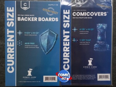 100  COMICARE CURRENT SIZE COMIC BAGS & 100 ACID FREE CURRENT SIZE BOARDS