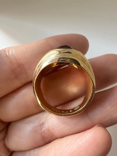 Vintage 18k gold plated purple glass ring size 6.5 - Picture 4 of 6