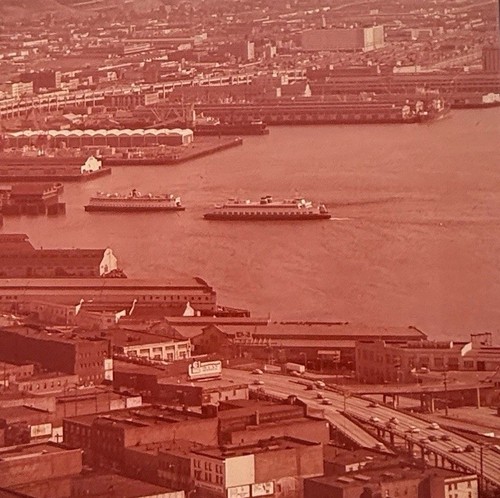 Vintage Foto Dia 1960 Seattle Washington Elliot’s Bay Ferry Boats - Bild 1 von 2