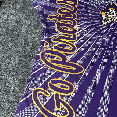 East Carolina Pirates Shirt Damen Medium Lila Bedazzled Strass ECU - Bild 4 von 9