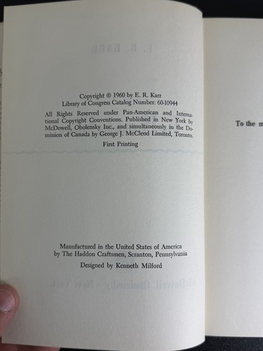 Rollicking Shore, E. R. Karr, DJ, 1st Edition 1960 - Kreskin collection - Foto 7 di 9