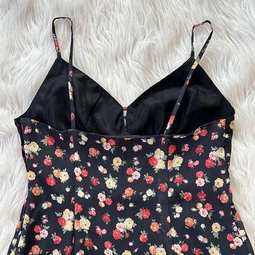 Anna Sui Vestito Babydoll Vintage Anni 90 Floreale Grunge Mini Abito Slip, Taglia 8 - Foto 6 di 8