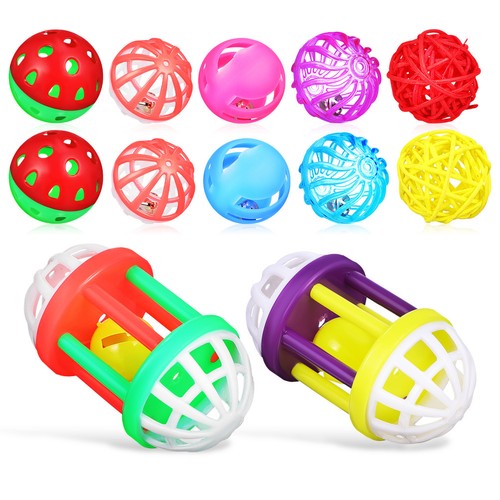  Palline colorate per uccellini da masticare e arrotolare 12 pezzi per pappagalli uccellini giochi e - Foto 2 di 12