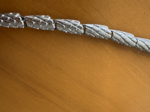 VTG RUNWAY COUTURE RARE MONET SERPENT SILVER TASSEL PENDANT NECKLACE - Picture 7 of 14