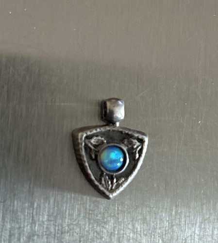 Vintage Navajo Scott Dave ? Sterling Silber Opal Auge Anhänger oder Charm - Bild 4 von 4