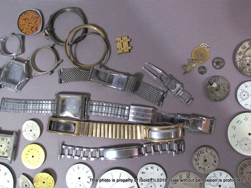 GROSSES KONVOLUT VINTAGE TASCHEN- & ARMBANDUHR ZIFFERBLÄTTER Elgin Illinois Lancet Muralto Waltham - Bild 9 von 9