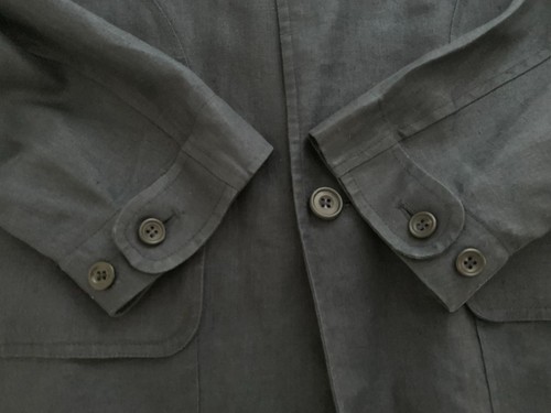 Men's Alfred Dunhill Lightweight Charcoal Black Linen Overcoat Jacket Italy IT52 - Picture 20 of 22