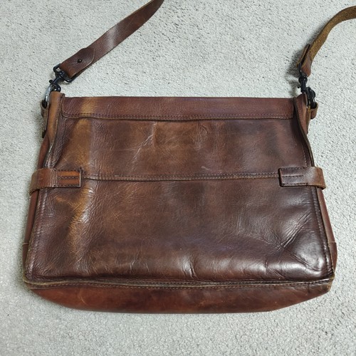 Allsaints Storm Brown Leather Messenger Over Shoulder Bag Laptop Carry Satchel - Picture 5 of 16