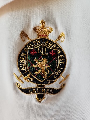 LRL Ralph Lauren Poloshirt creme 100% Baumwolle 3/4 Arm besticktes Wappen - Bild 4 von 8
