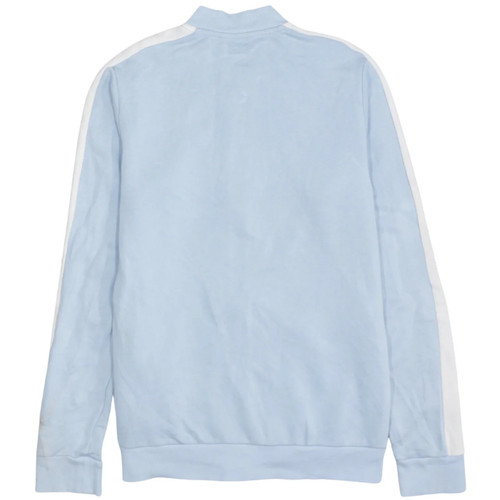 Puma Light Blue Track Jacket Women's Small Printed Logo White Stripe Zip - Picture 2 of 8