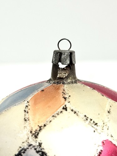 Vintage Jumbo Poland Fantasia 4” Glass Ornament Diamond Harlequin Mercury - Picture 5 of 10