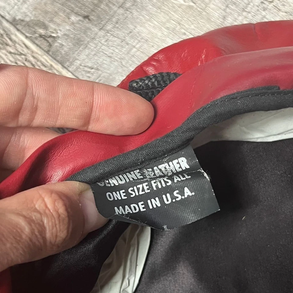 Boina de cuero para mujer talla única roja vintage elegante hecha en EE. UU. accesorio Foto 4 de 4