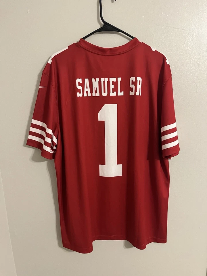 NFL San Francisco 49ers Nike Jersey Para Hombres XL Rojo Fútbol Deebo Samuel Sr #1 Nuevo Con Etiquetas Foto 2 de 4