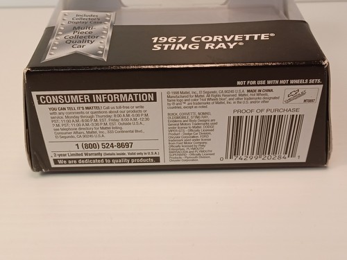 Hot Wheels Black Box Collectibles 1967 Corvette Sting Ray Black #20284 (c)1998 - Picture 9 of 11