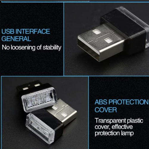 1x USB LED Mini Luz Coche Neón Atmósfera Ambiental Brillante Lámpara Luz Accesorios - Imagen 6 de 26
