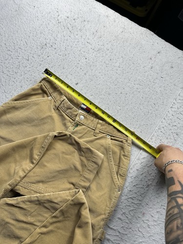 Vintage Men’s Tommy Hilfiger Corduroy Carpenter Pants Baggy 90s 30x34 Hip Hop - Picture 7 of 10