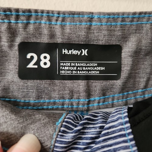Bañador Hurley Gris y Azul Informal Talla 28 Traje de Baño Pantalones Cortos con Bolsillos - Imagen 2 de 4