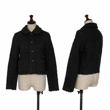 Used Comme Des Garcons Poly Embroidery Round Collar Jacket Black Xs Ladi