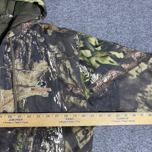 Giacca Mossy Oak Adulto Taglia Small Mimetica Tela Bomber Full Zip Cappuccio Y2K Hunt S - Foto 4 di 17
