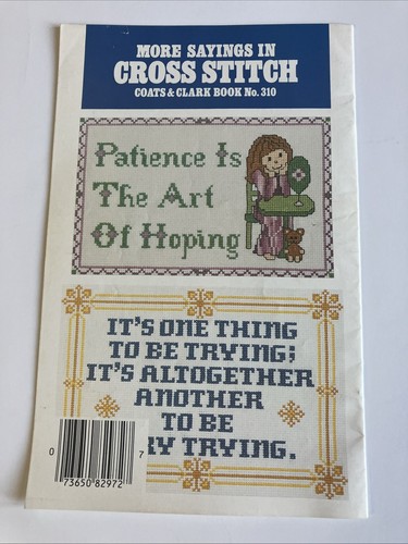 More Sayings In Cross Stitch Coats & Clark 8 Patterns Book 310 Fisherman Horse - Picture 3 of 3